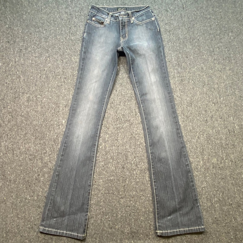 Paco Jeans Flare Sz 3 Women Y2K Pinstripe Denim Skater‎ Grunge Low Rise Pants